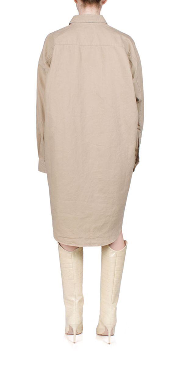 DENIMIST Utility Shirt Dress - Khaki | Garmentory