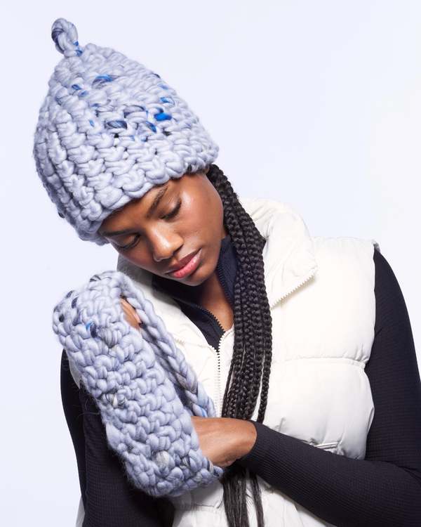 Mischa Lampert Frost Nip Beanie - Blue | Garmentory display picture 3