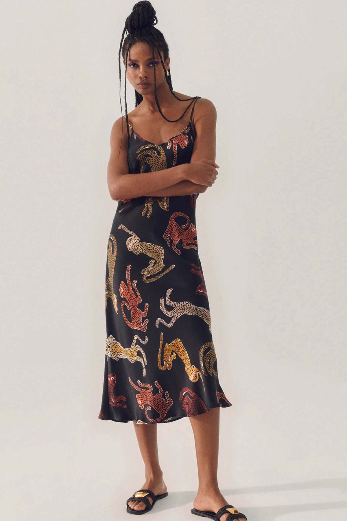 Silk Laundry 90S Slip Dress (Hazelnut)