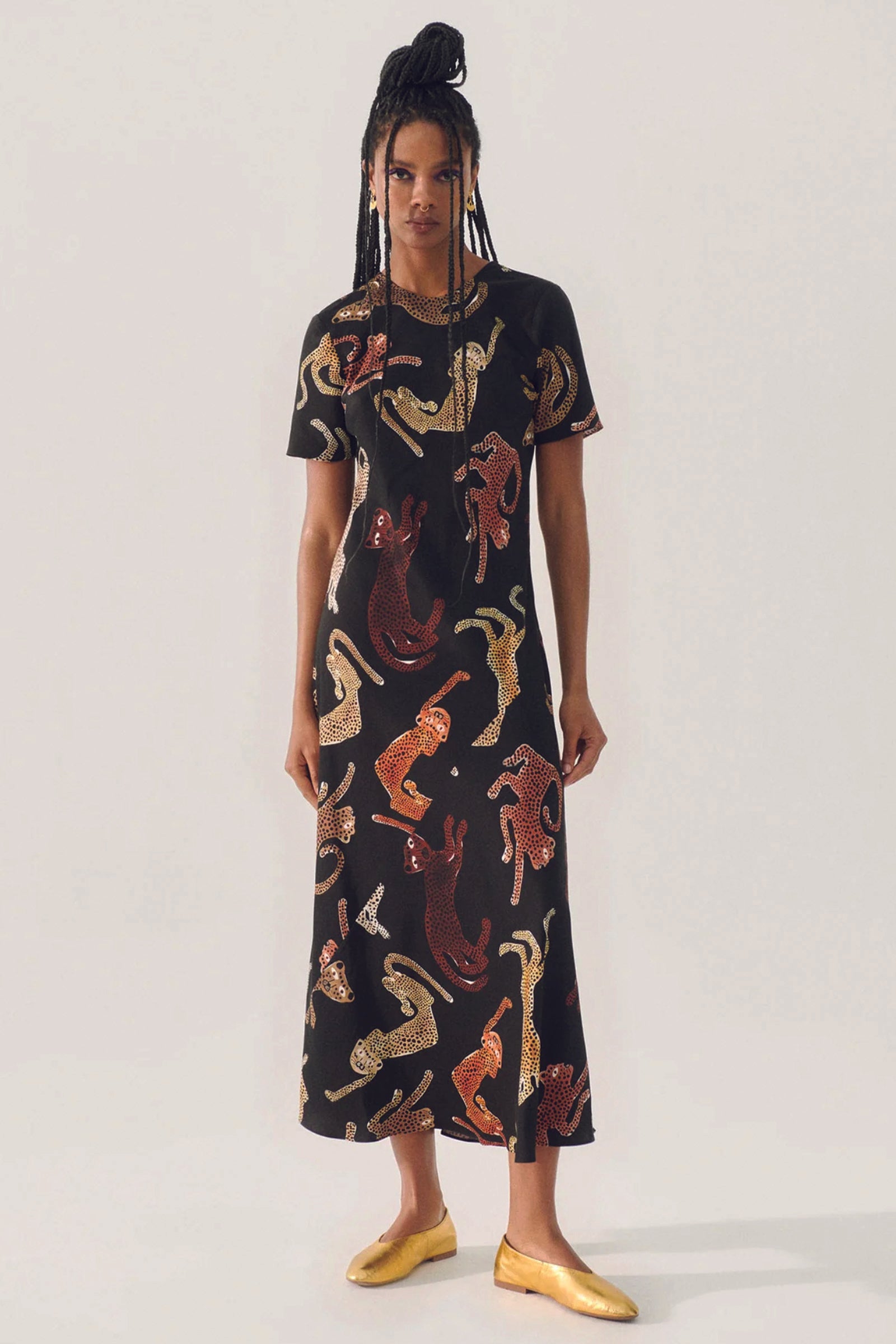 silk laundry jaguar dress Silk Laundry Short Sleeve Bias Dress