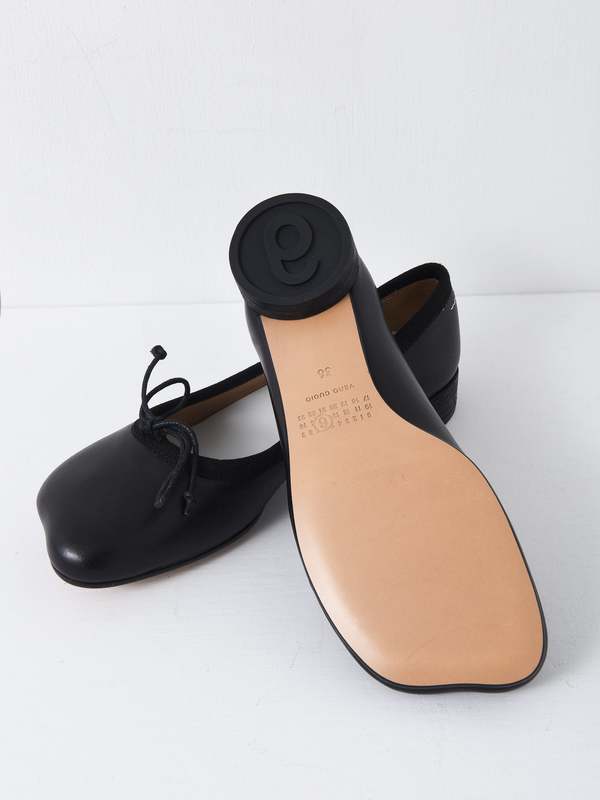 靴 mm6 ballet shoe Ballet Shoe in Black Satin | MM6 | Covet + Lou | Covet + Lou
