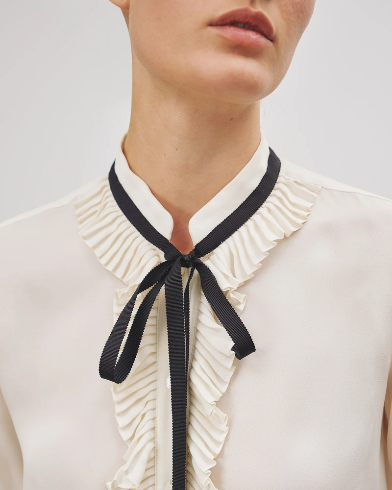 silk ruffle shirt