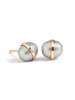 Melissa Joy Manning 14k Gold Bezel Wrapped Grey Freshwater Pearl Studs - Thumbnail 1