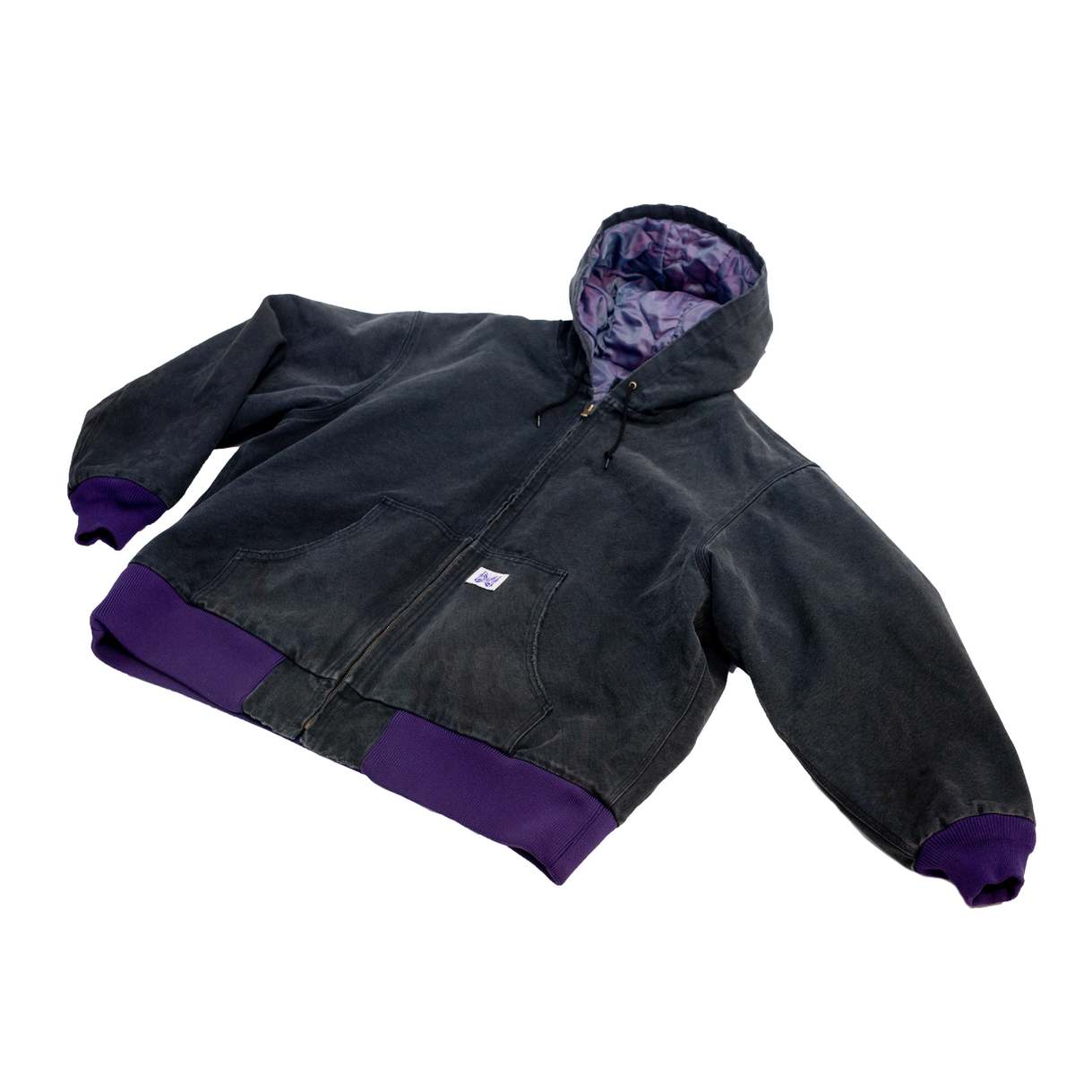 Needles Zipped Work Hoody 16oz Cotton Canvas - Black | Garmentory