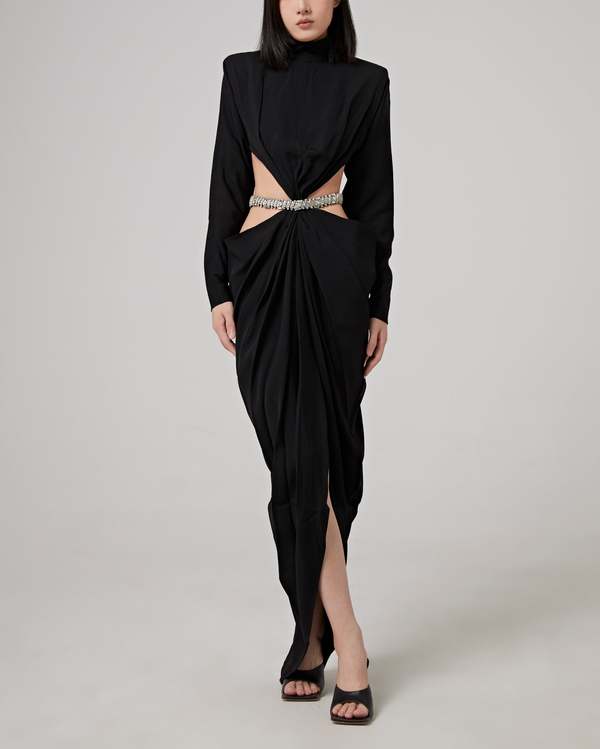 black long sleeve shift cocktail dress Alex Evenings Regular