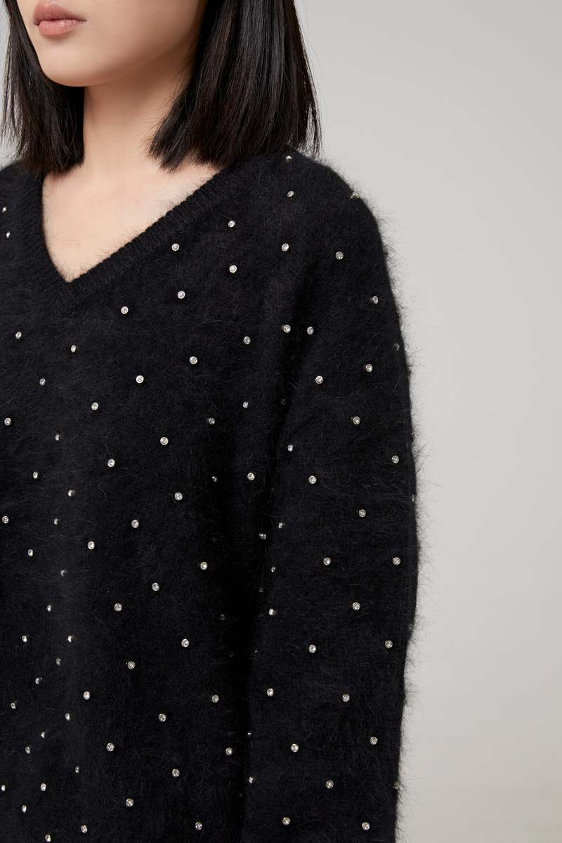 ALEXANDRE VAUTHIER Crystal Knit Top - Black ALEXANDRE VAUTHIER Crystal Knit Top - Black