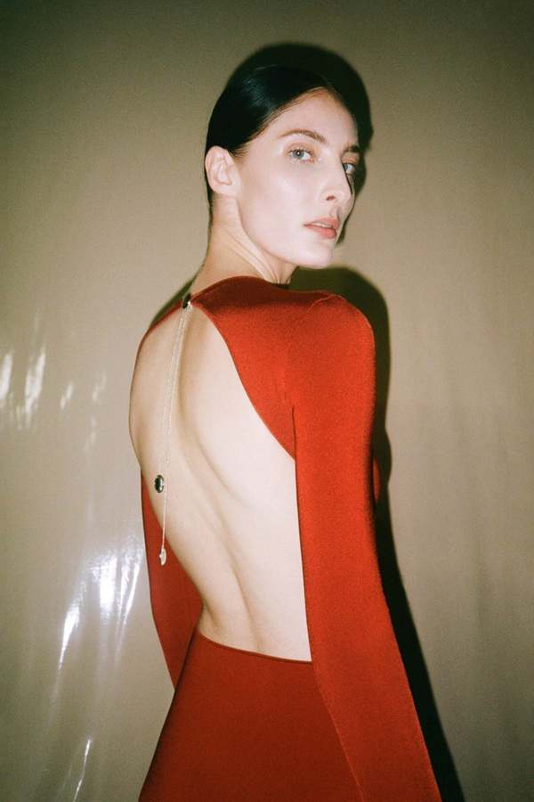open lace back dress GALVAN LONDON Red Scalloped Skirt & Top Set  References