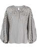 Carolina Herrera L/S Crewneck Top with Oversized Raglan Sleeve - White/Black - Thumbnail 2