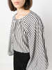 Carolina Herrera L/S Crewneck Top with Oversized Raglan Sleeve - White/Black - Thumbnail 5