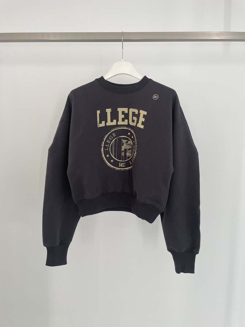 [RECTO] / ☆ LLEGE LOGO SWEATSHIRT / BLUISH CHARCOAL/ UNISEX Recto LLEGE LOGO SWEATSHIRT - BLUISH CHARCOAL/MELANGE GREY