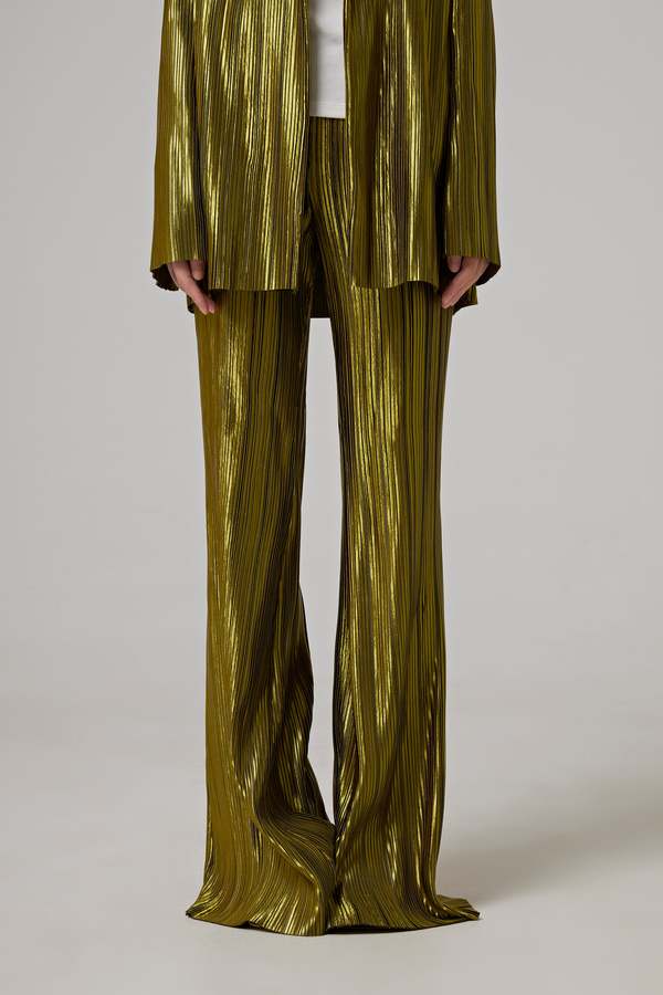 GALVAN LONDON NUAGE PLEATED TROUSER - OLIVE