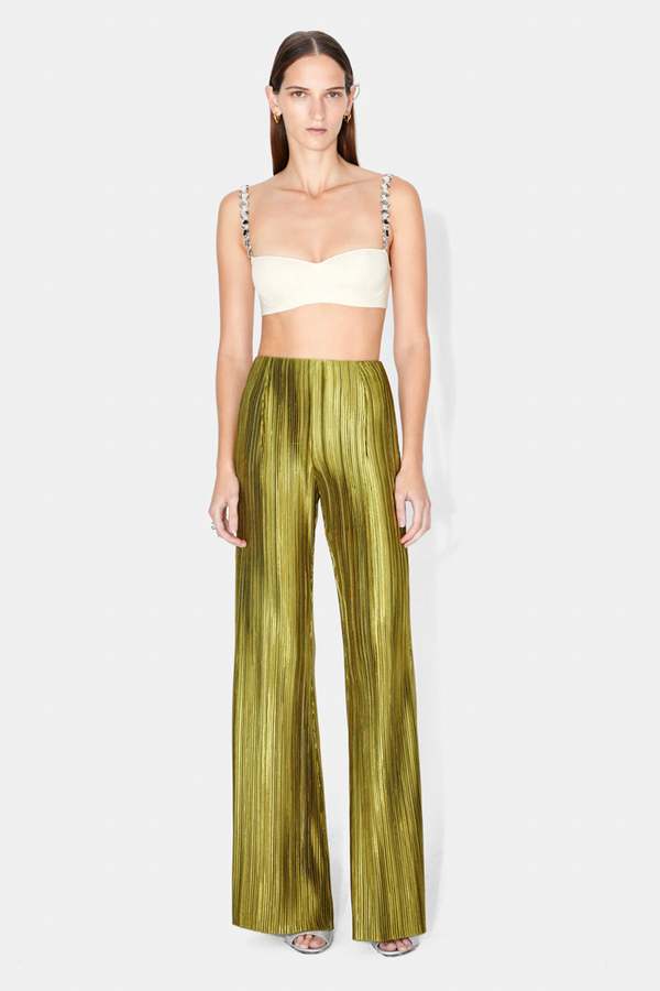 GALVAN LONDON NUAGE PLEATED TROUSER - OLIVE