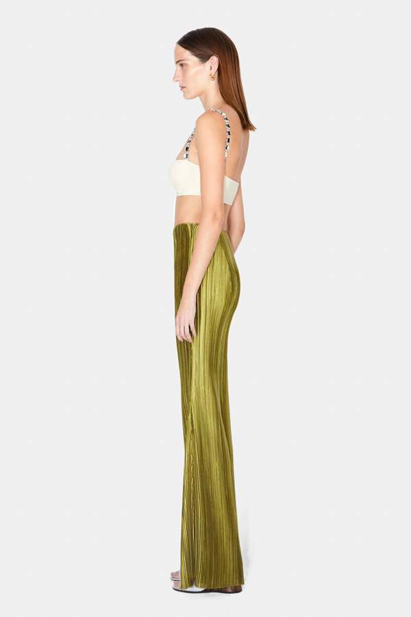 GALVAN LONDON NUAGE PLEATED TROUSER - OLIVE