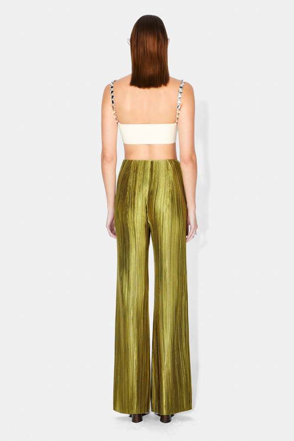 GALVAN LONDON NUAGE PLEATED TROUSER - OLIVE