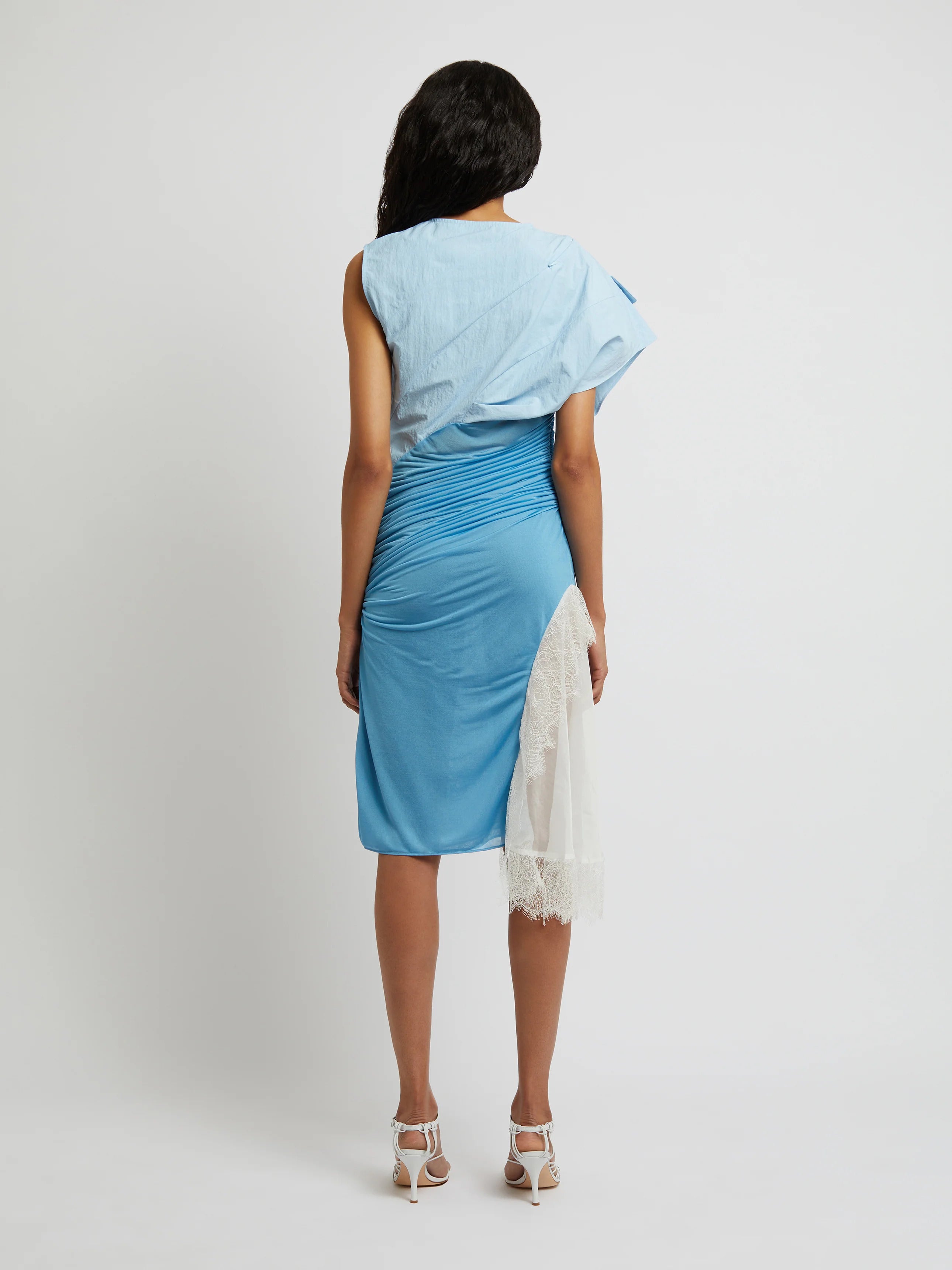 Christopher Esber Utility Twisted Torso Layered Tee Dress - Ice Blue |  Garmentory