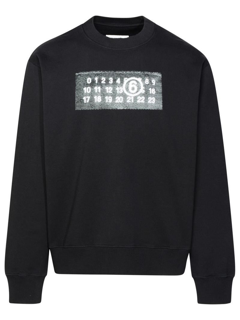 スウェット・トレーナー MM6 MAISON MARGIELA BLACK SWEATSHIRT WITH LOGO LABEL MM6 Maison Margiela LOGO SWEATSHIRT - Black | Garmentory