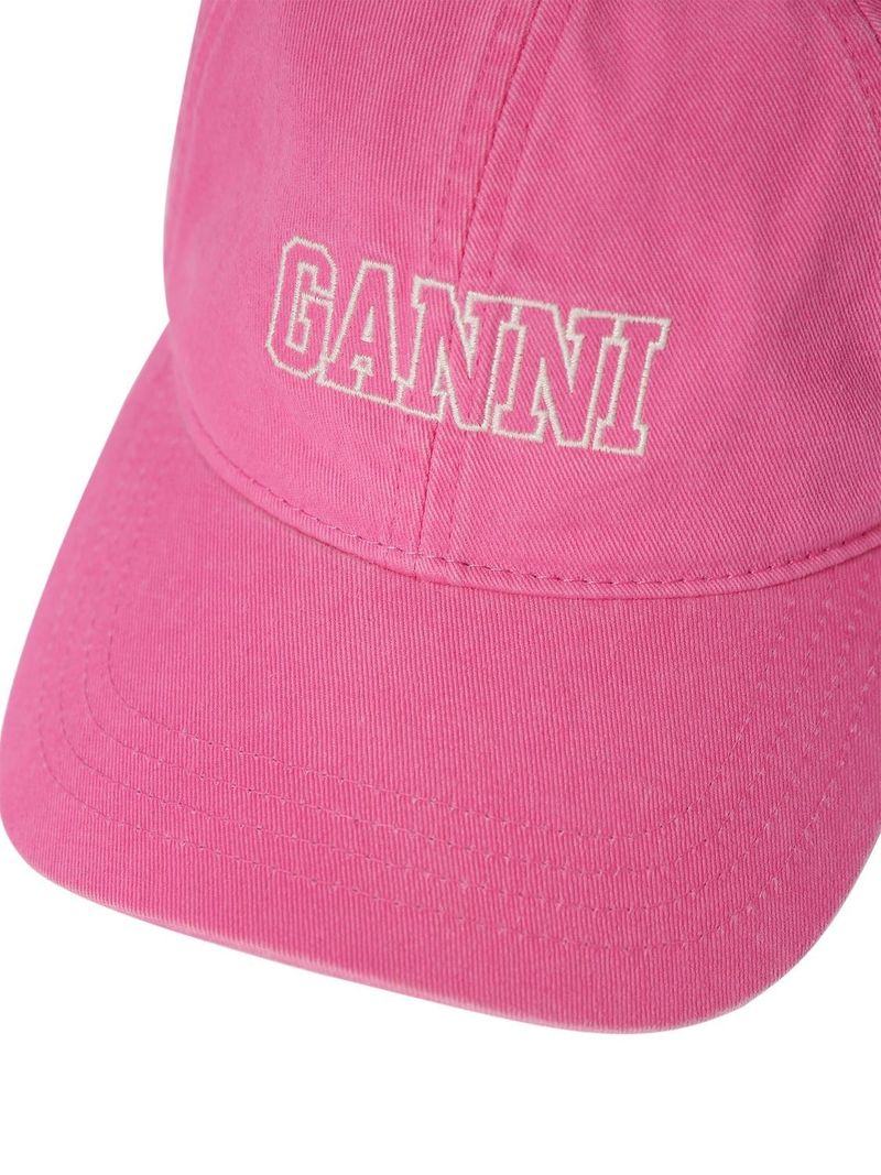 GANNI ベースボールキャップ ピンク 新品 Ganni Cotton Baseball Cap - Shocking Pink | Garmentory