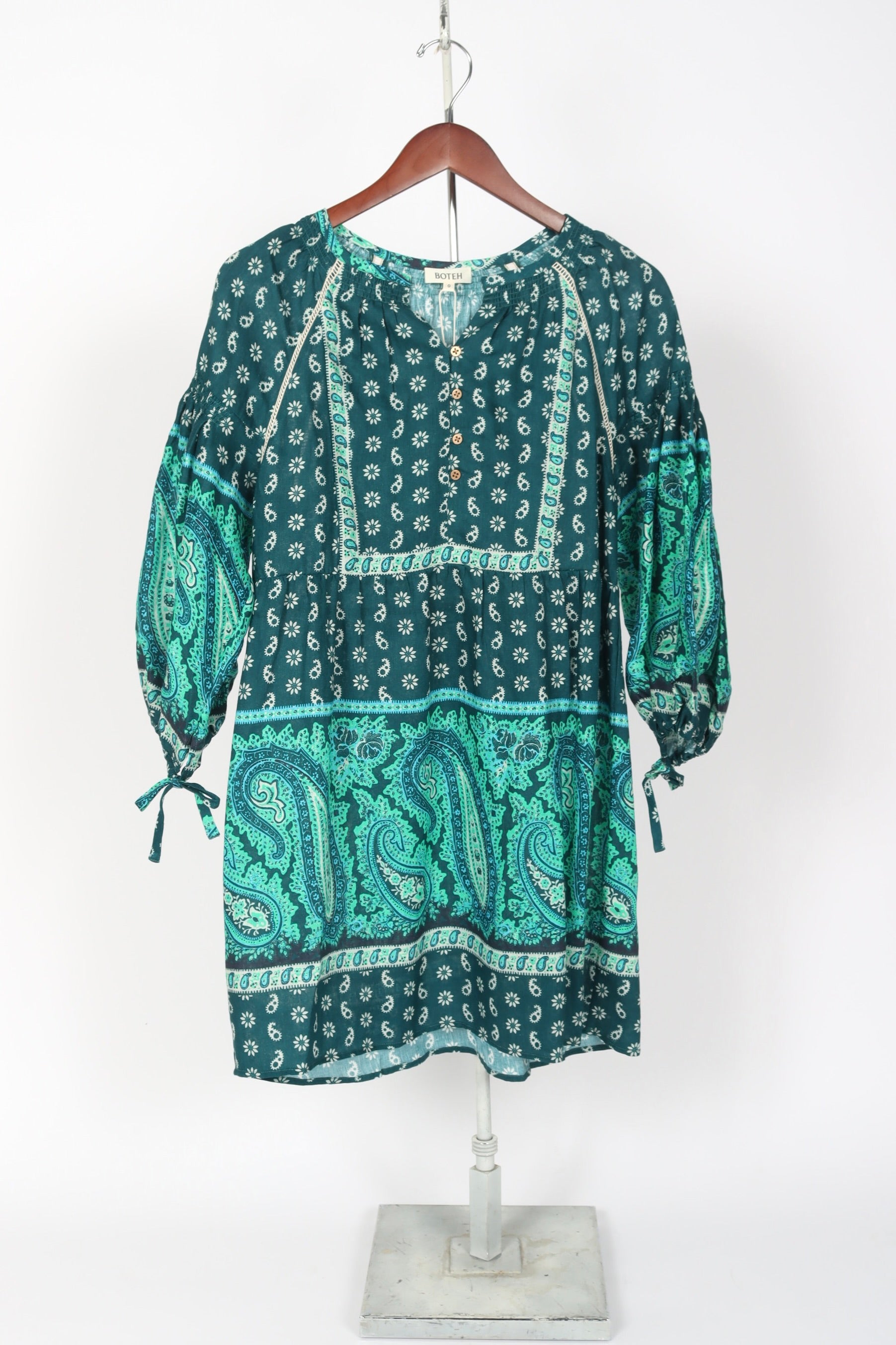 emerald green smock dress Smock Waist Satin Maxi Dress main image 0