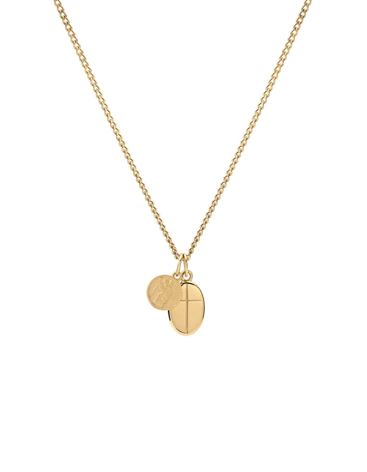 【ソフィア・リッチー愛用】Mini Saints Necklace, Gold Vermeil Miansai Croix + Mini St. Christopher Necklace - Gold Vermeil
