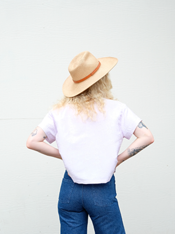 Brookes Boswell Wakefield in Panama Straw with Sara Barner Leather Trim Brookes Boswell Wakefield in Panama Straw with Sara Barner Leather Trim