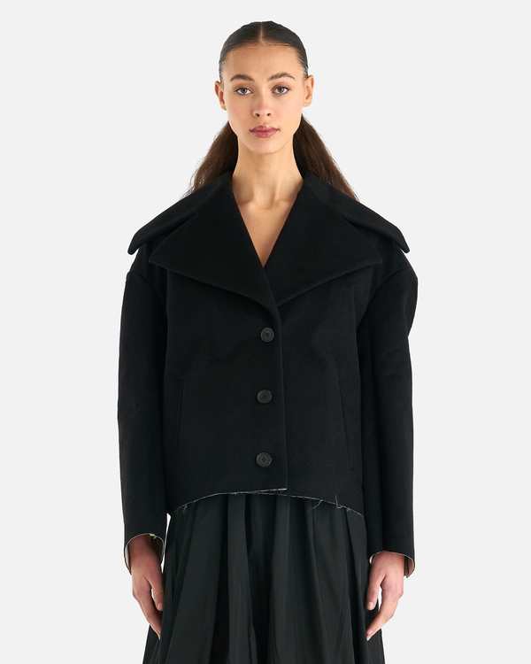 Giubbotto Bonded Wool Jacket - Black | Garmentory