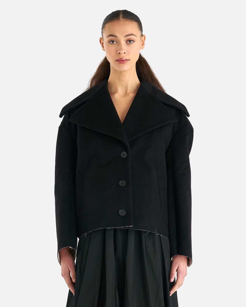 Giubbotto Bonded Wool Jacket - Black | Garmentory