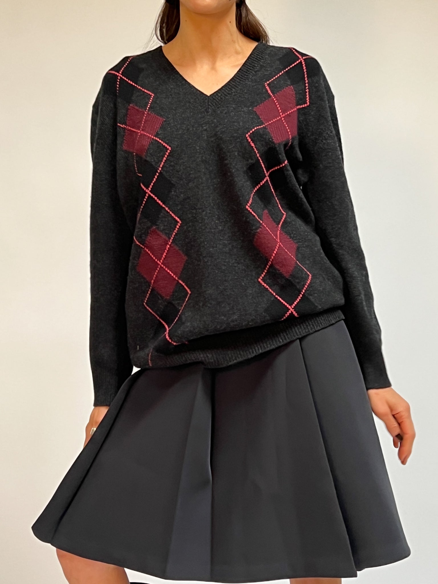 Vintage Prada Cashmere Argyle Knit | Garmentory