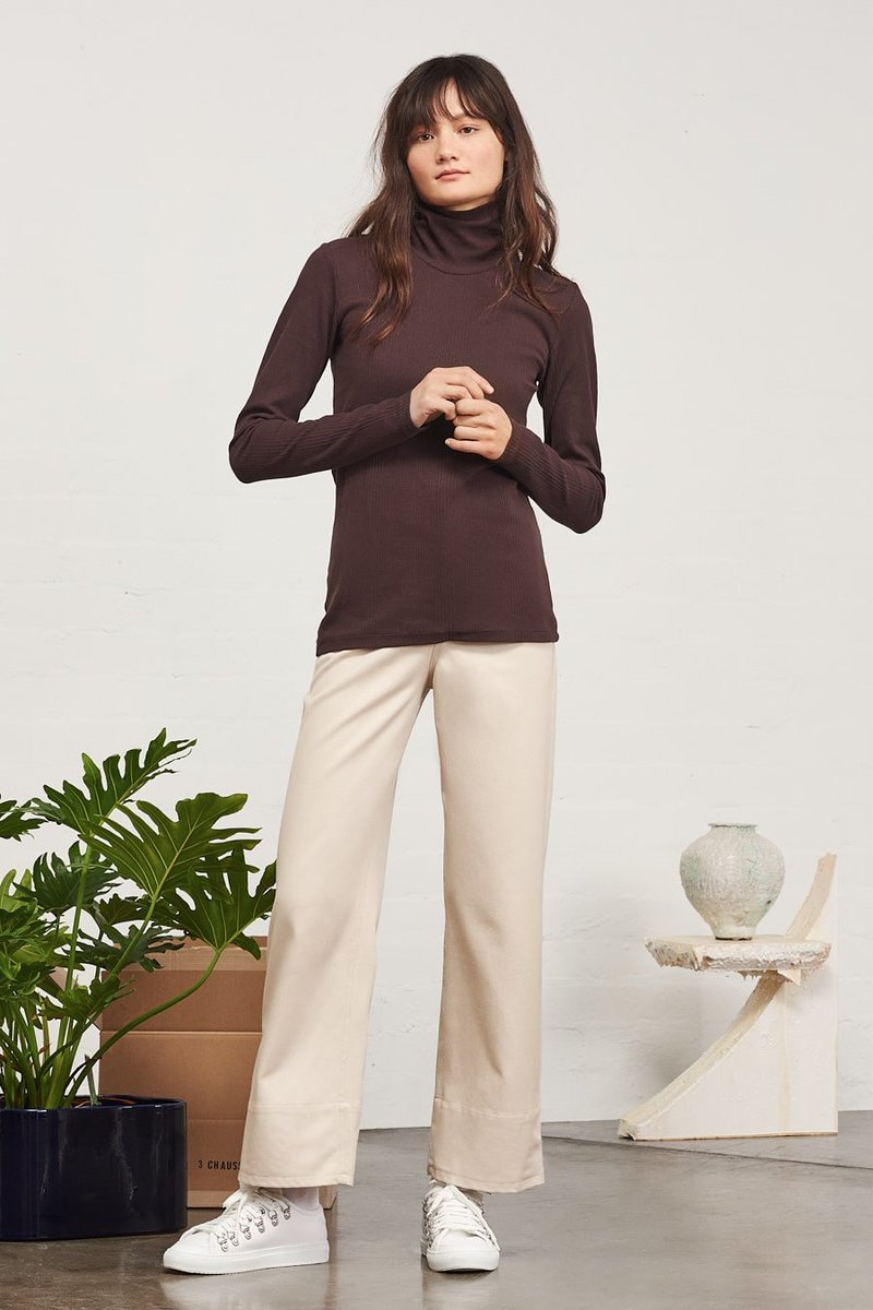 Kowtow Building Block Ladder Rib High Neck Top Kowtow Building Block Ladder Rib High Neck Top