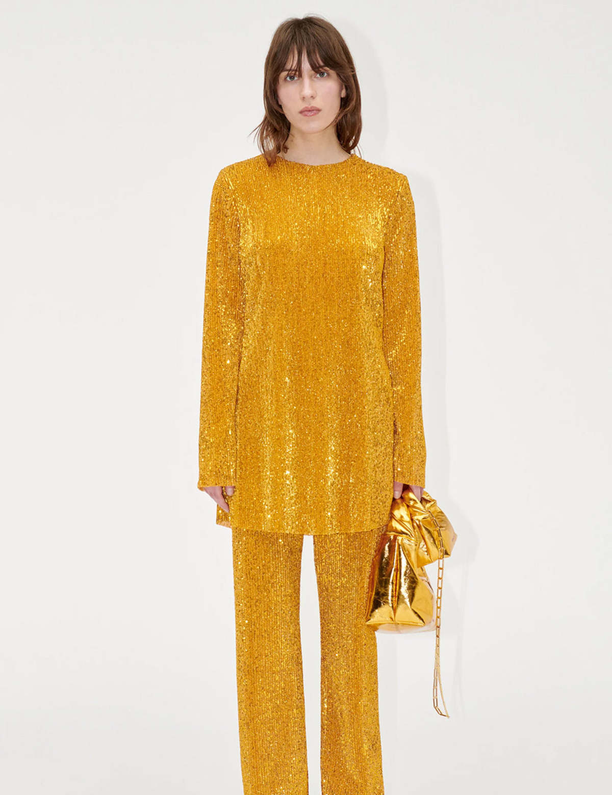 Stine Goya Odis Dress - Gold | Garmentory Stine Goya Odis Dress - Gold | Garmentory