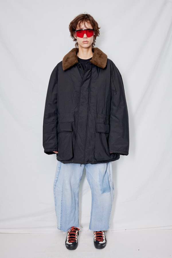 AMOMENTO Padded Safari Jumper - Black | Garmentory