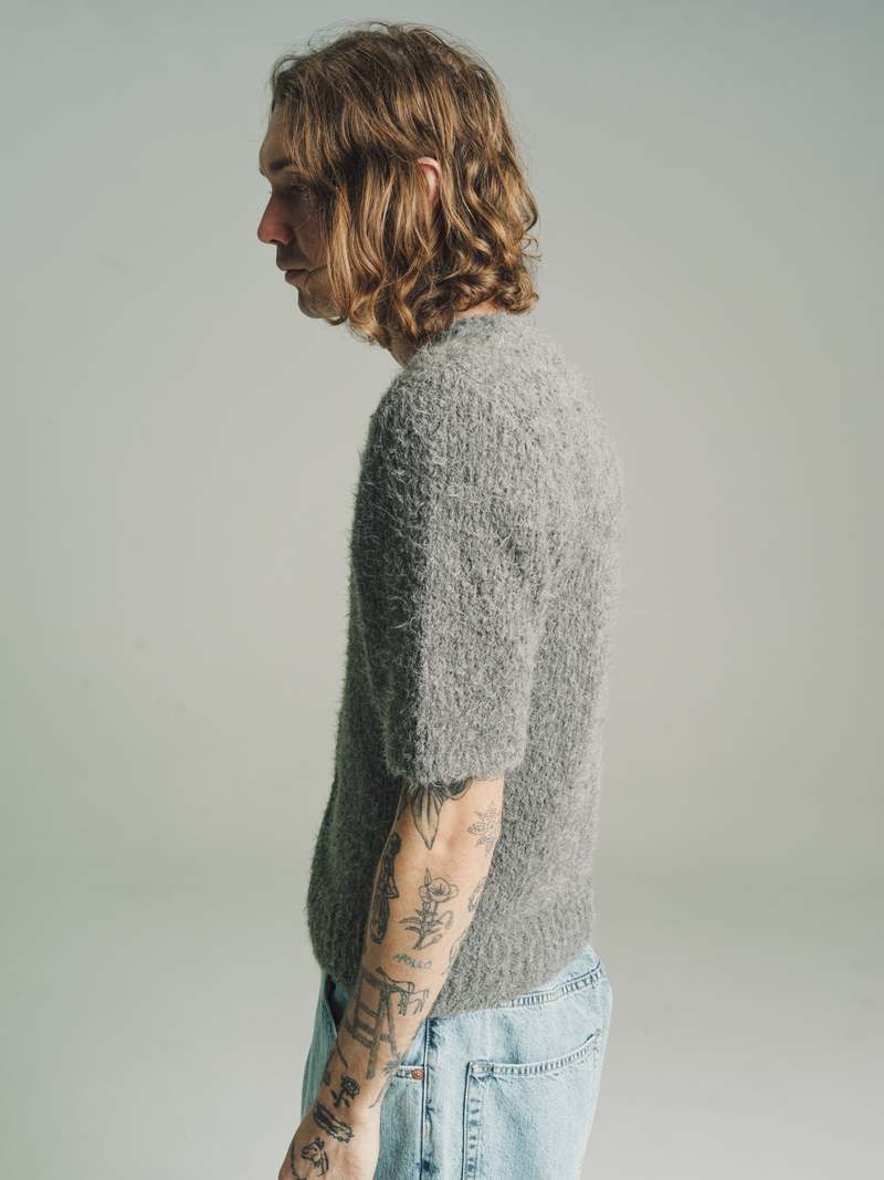 OUR LEGACY　23AW「SHRUNKEN SHORTSLEEVE」48 Our Legacy - Shrunken Shortsleeve Navy Fuzzy Mohpaca