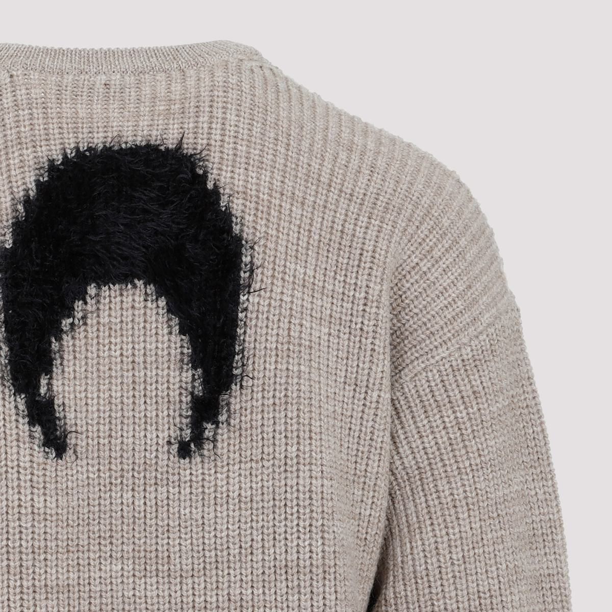 MARINE SERRE WOOL AND FLUFFY KNIT CREWNECK PULLOVER SWEATER