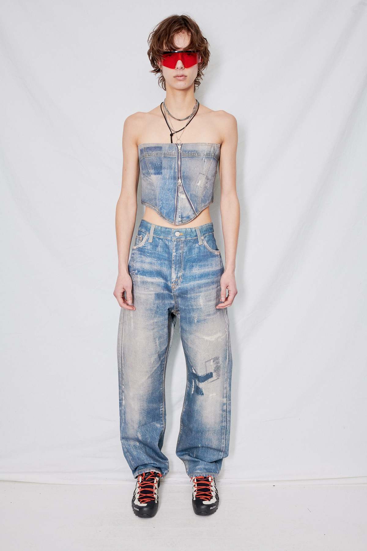 Open YY Jean Effect Pants - Denim Blue - Image 2 of 11