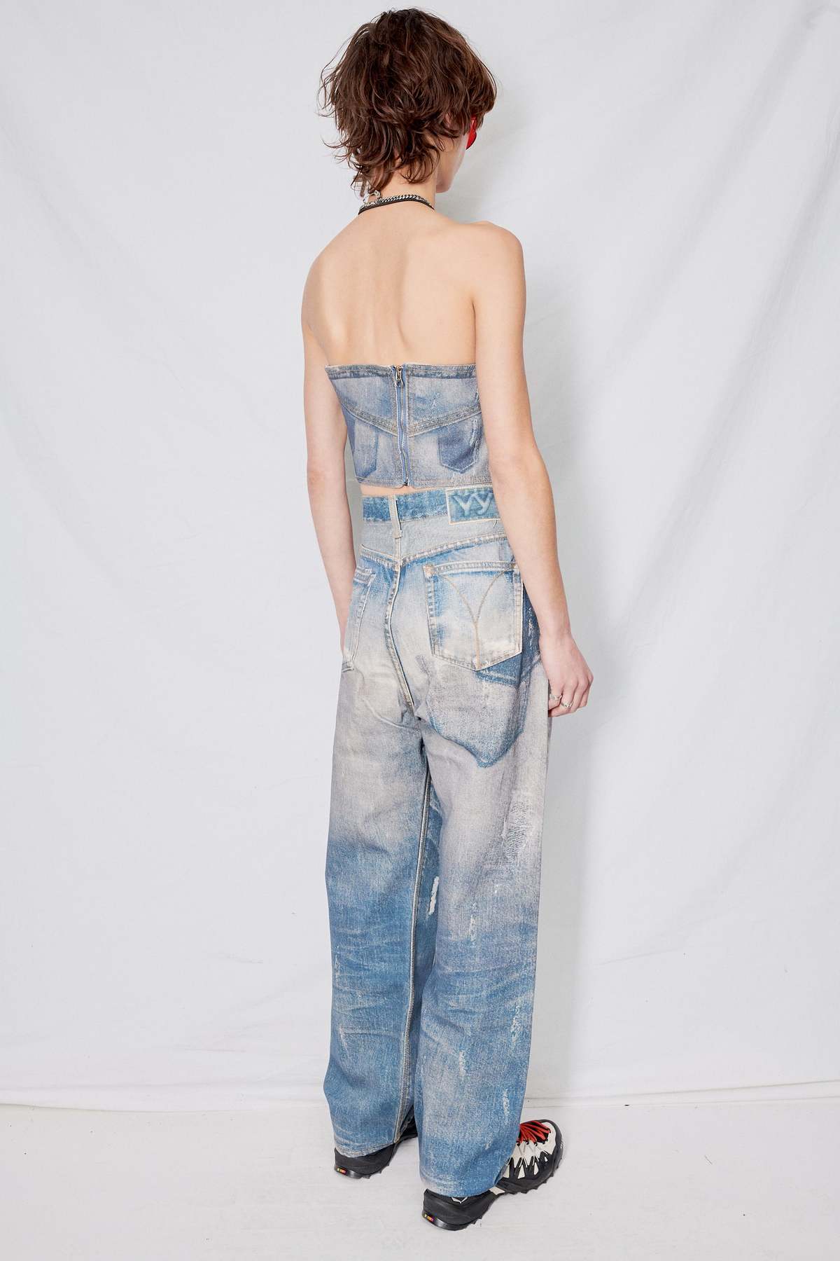 Open YY Jean Effect Pants - Denim Blue - Image 5 of 11