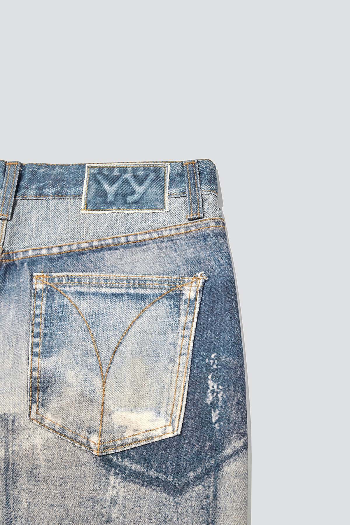 Open YY Jean Effect Pants - Denim Blue - Image 7 of 11