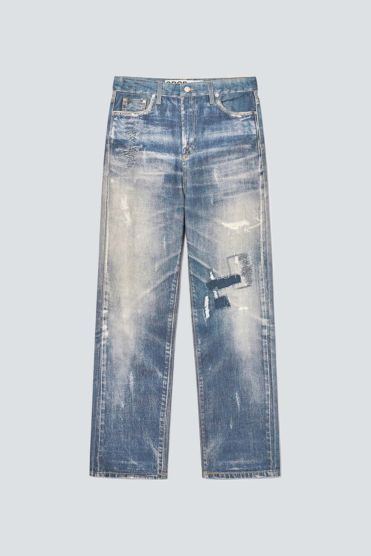 Open YY Jean Effect Pants - Denim Blue - Image 10 of 11