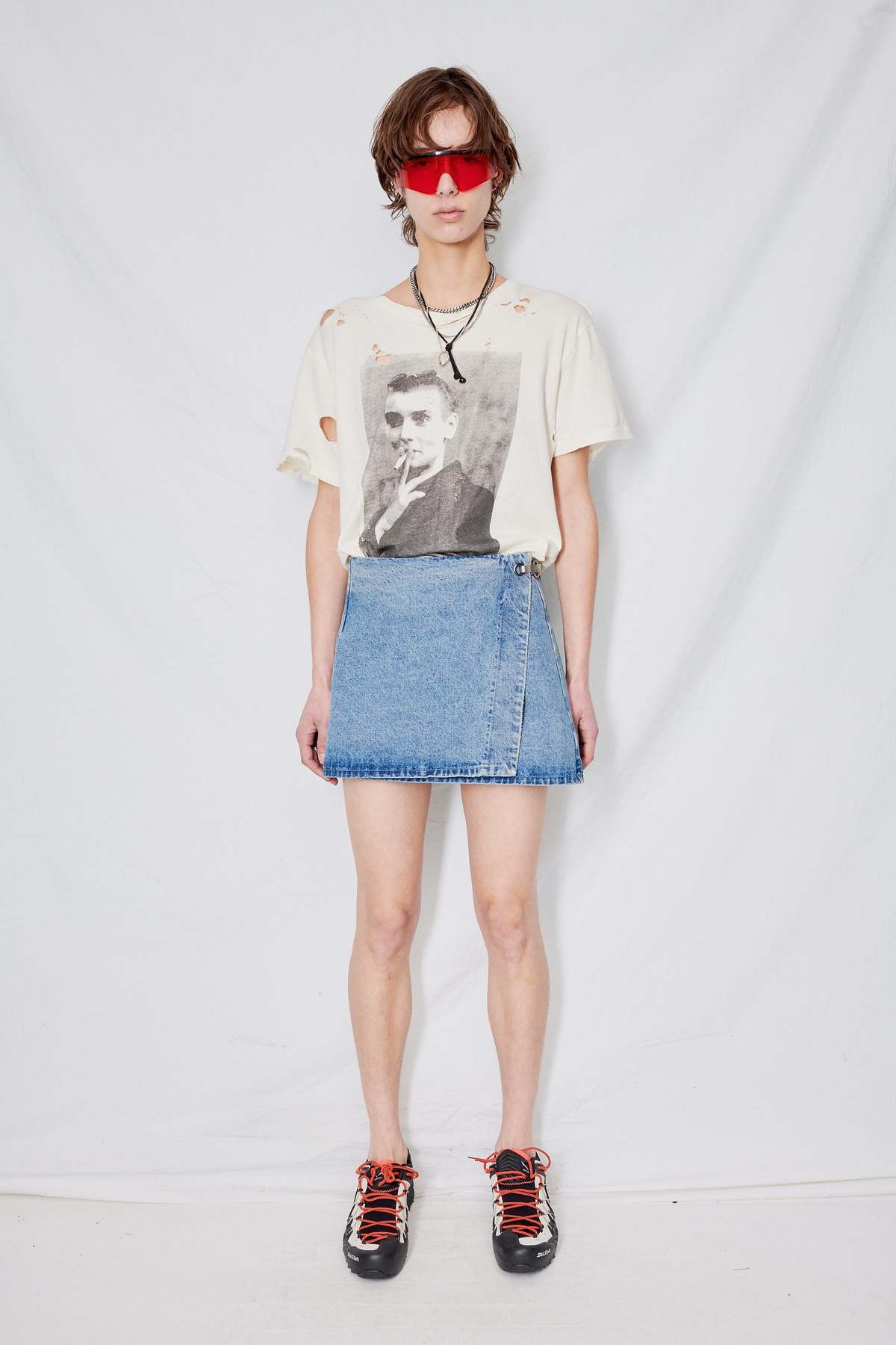 The Vitoria Light Wash Denim Mini Skirt