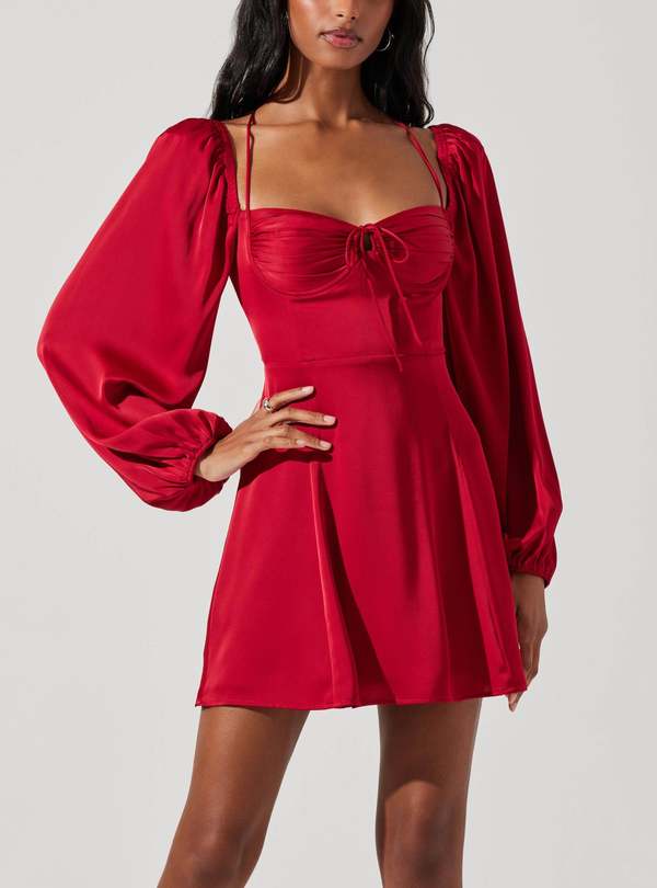 long dress red Buy Now Rose Red Long Printed Dress New Collection main image 0