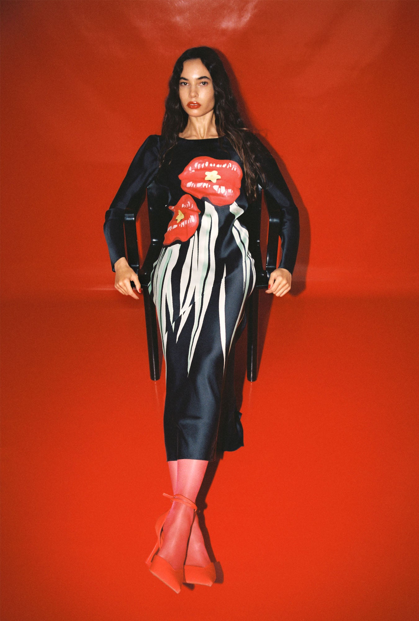 Silk Laundry FULL SLEEVE BIAS DRESS - HOT LIPS | Garmentory