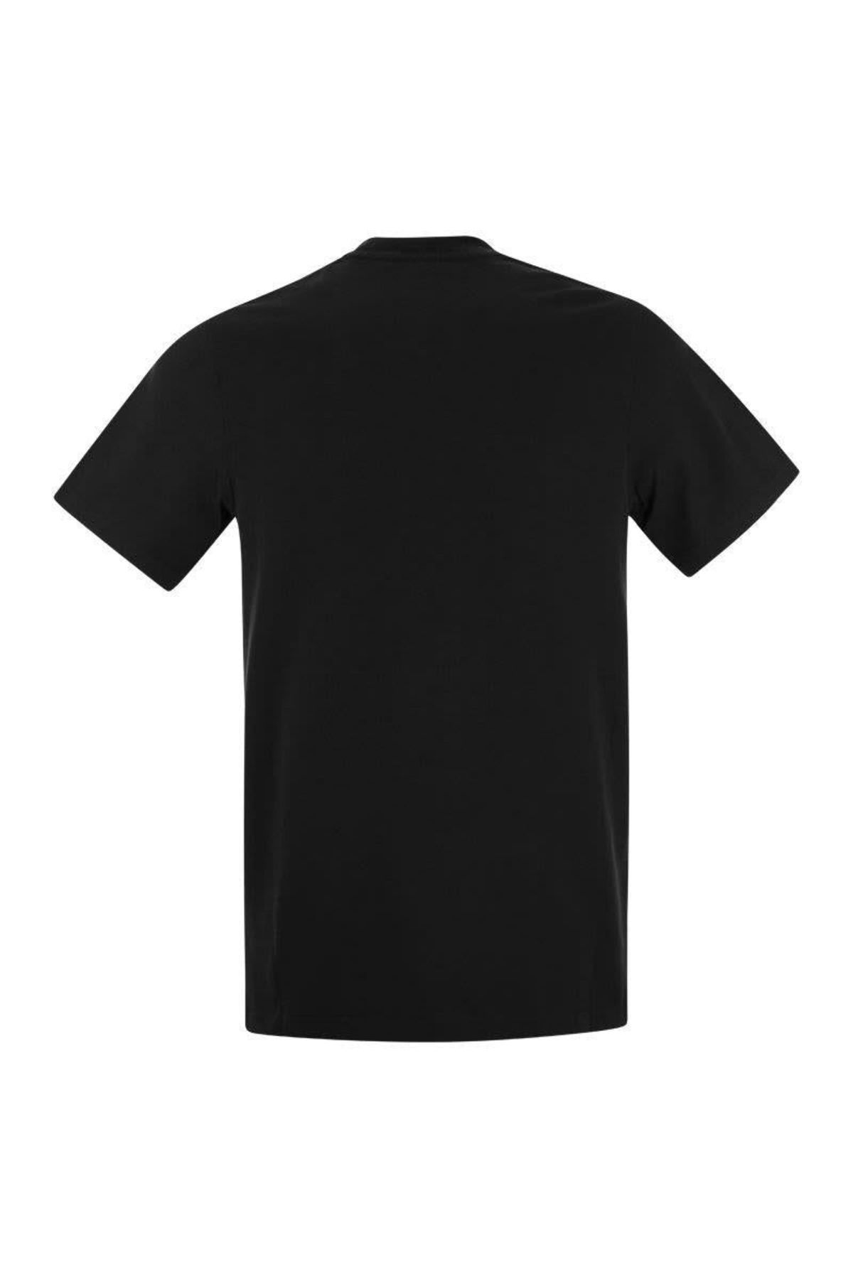 Tシャツ・カットソー MONCLER Embroidered Heart Logo Cotton T-Shirt Black Embroidered Heart Logo Cotton T-Shirt - Tops & T
