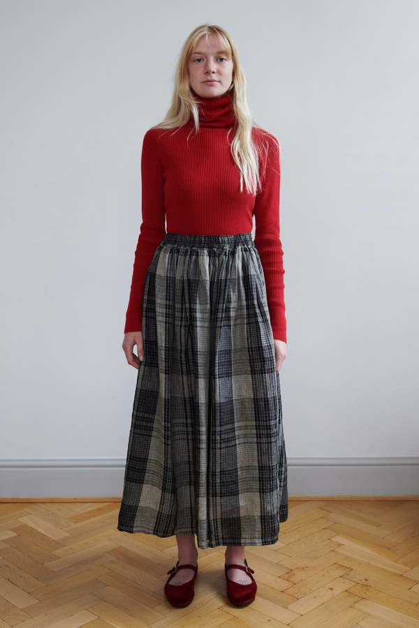 ICHI ANTIQUITES Rib Turtleneck Pullover - Red | Garmentory