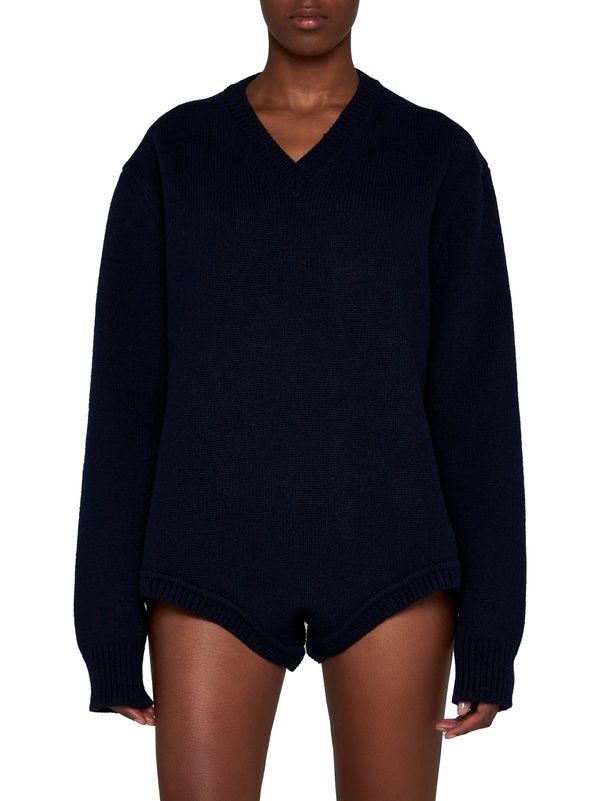 トップス Maison Margiela v neck sweater navy Maison Margiela V-neck Sweater | Blue | FARFETCH