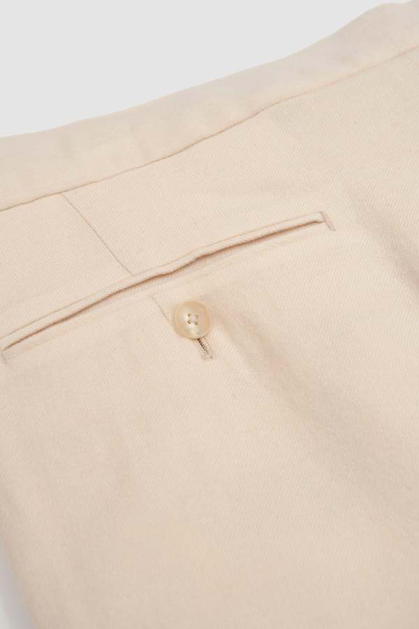 Auralee Airy Wool Viyella Easy Pants - Ivory White | Garmentory