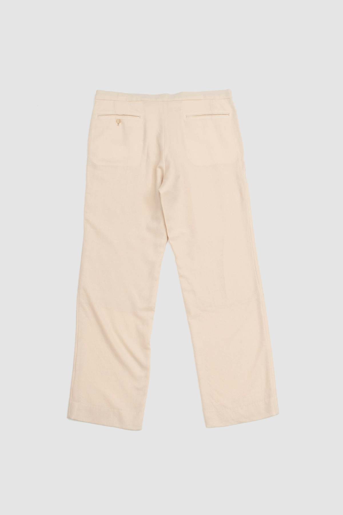 Auralee Airy Wool Viyella Easy Pants - Ivory White | Garmentory