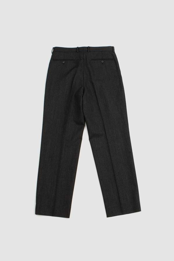 Auralee Bluefaced Wool Dobby Slacks - Charcoal | Garmentory