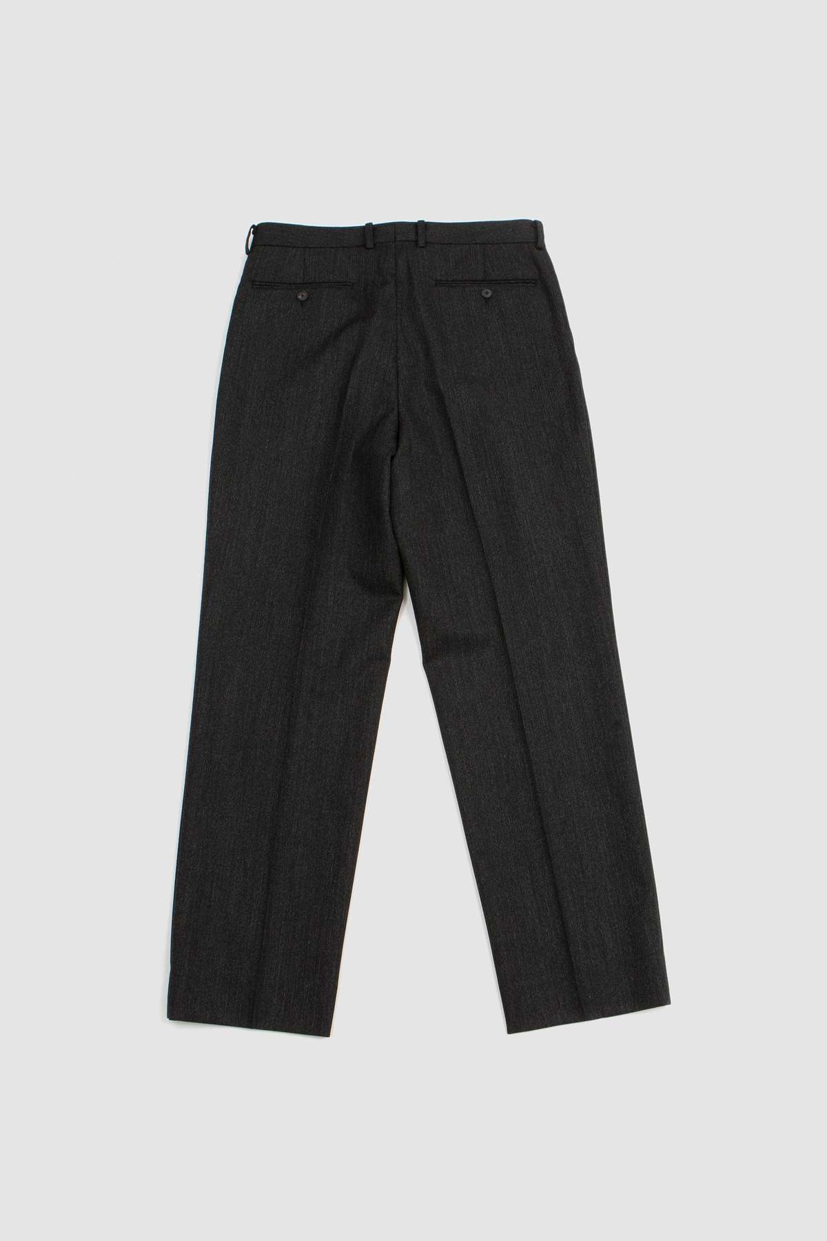 Auralee Bluefaced Wool Dobby Slacks - Charcoal | Garmentory