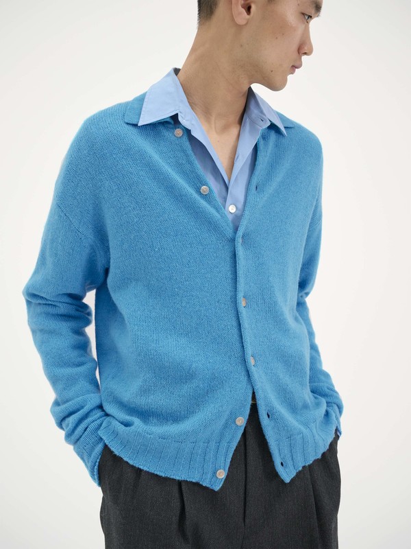 トップス AURALEE PURE SHETLANDWOOL KNIT CARDIGAN Auralee Shetland Wool Cashmere Knit Cardigan - Top Beige – Totem