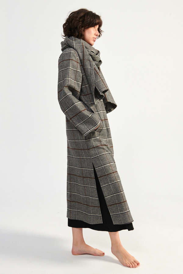 Rodebjer Virgo Check Coat - Dark Brown | Garmentory