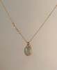 Jane Hollinger Necklace With Sapphire - 14k Yellow Gold/Milky White - Thumbnail 1