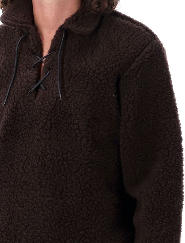 BODE Fleece Tie-Up Pullover Dark Brown Garmentory
